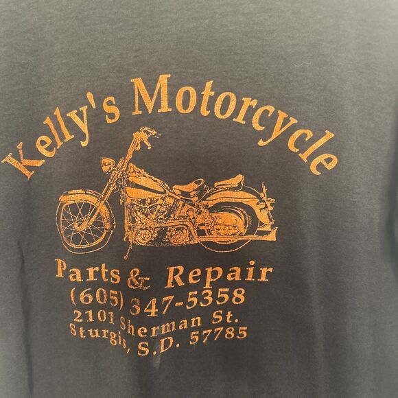 VTG JERZEES Sturgis S.D. T-Shirt Large Distressed USA Kelly's Motorcycle Repair - Picture 6 of 8